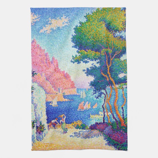Capo di Noli, Signac Tea Towel (Vertical)