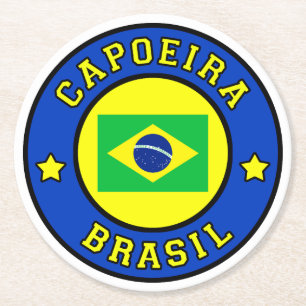 Capoeira Brasil Round Paper Coaster