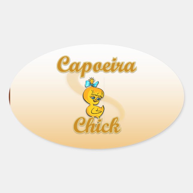 Capoeira Chick Oval Sticker (Front)
