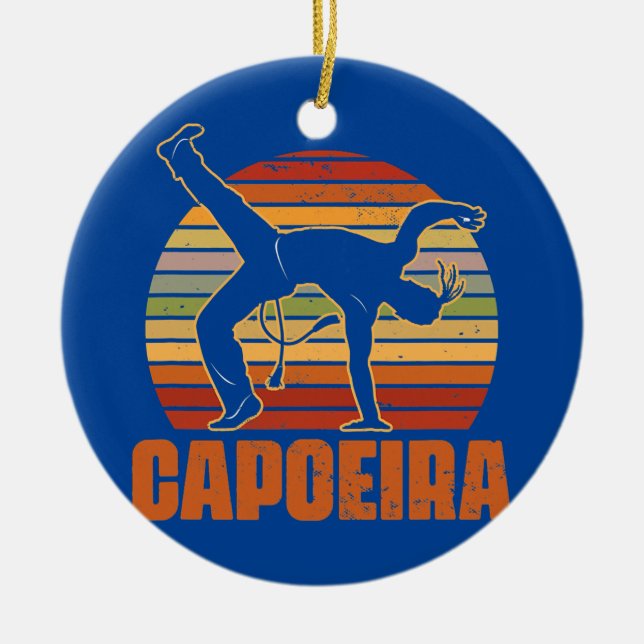 Capoeira Kickboxing Dance Fight Mixed Martial Ceramic Tree Decoration (Front)