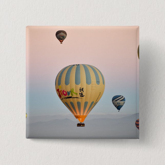 Cappadocia Balloon Flight 15 Cm Square Badge (Front)