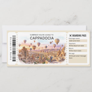 Cappadocia Trip Boarding Pass Ticket Invitation