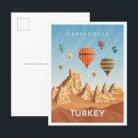 Cappadocia Turkey Art Vintage Travel Illustration Postcard<br><div class="desc">Cappadocia Turkey Art Vintage travel place illustration</div>