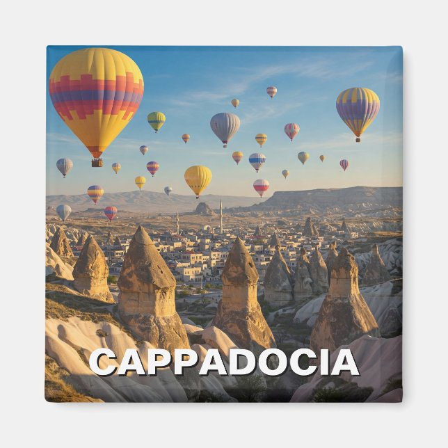Cappadocia Turkey Hot Air Balloons Travel Magnet (Front)