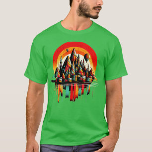 Cappadocia Turkey Vibrant Retro Circle Design T-Shirt
