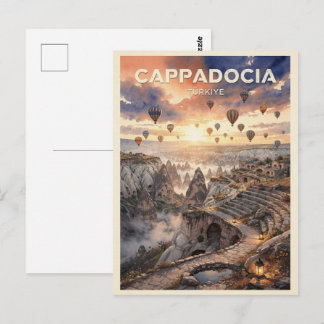 Cappadocia Türkiye Vintage Travel Postcard