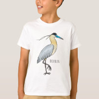 Capped heron bird cartoon illustration 