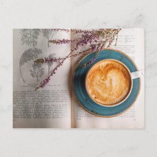Cappuccino and Flower Book Postcard