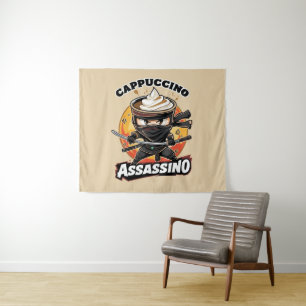 Cappuccino Assassino Coffee Lovers Italian Brainro Tapestry