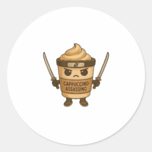 Cappuccino Assassino Italian Classic Round Sticker