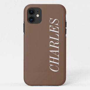 Cappuccino Brown Solid Colour Minimalist Name Case-Mate iPhone Case