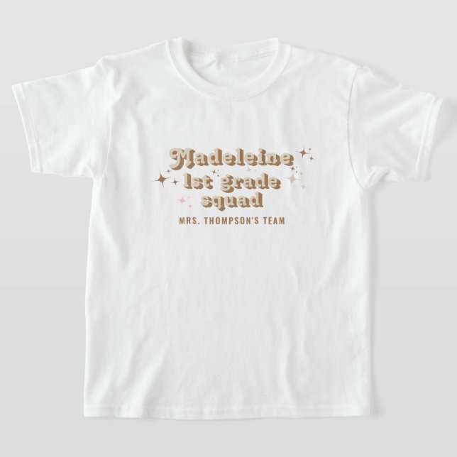 Cappuccino Class Teacher Name Team Squad Any Grade T-Shirt (Laydown)
