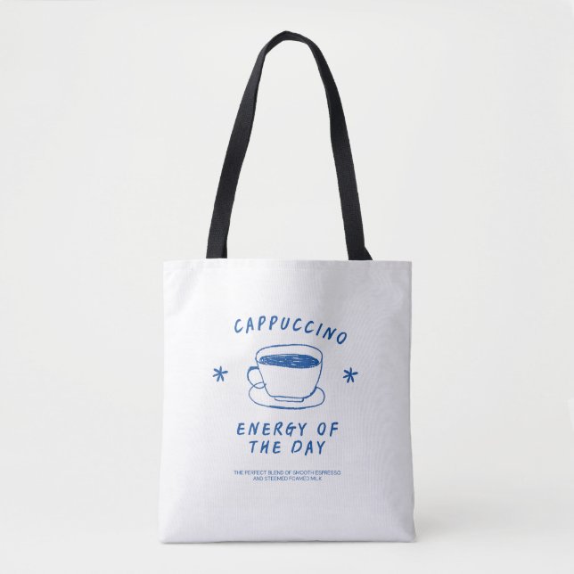 Cappuccino Coffee bag| Funny Coffee Lover Gift Tote Bag (Front)