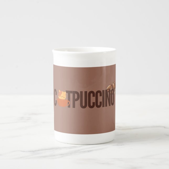 Cappuccino Coffee Beans Art Mug.  Bone China Mug (Front)