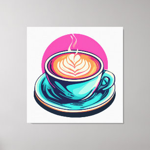 Cappuccino coffee cup canvas print