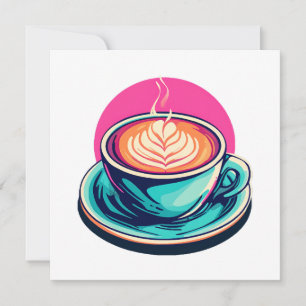 Cappuccino coffee cup invitation