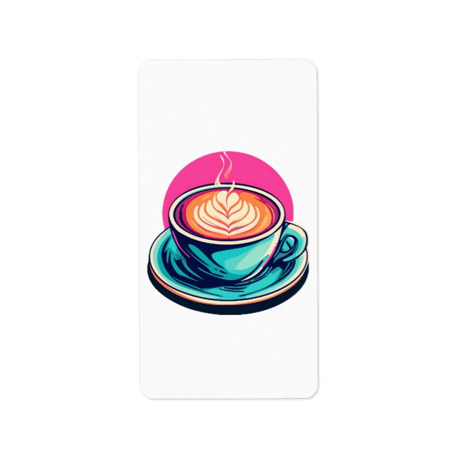 Cappuccino coffee cup label (Front)
