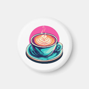Cappuccino coffee cup magnet