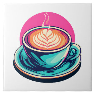 Cappuccino coffee cup tile