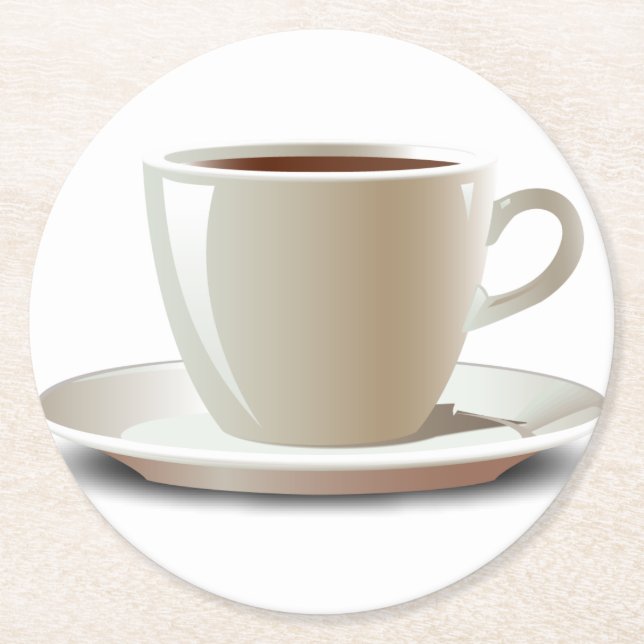 Cappuccino Coffee Mug Round Paper Coaster (Front)