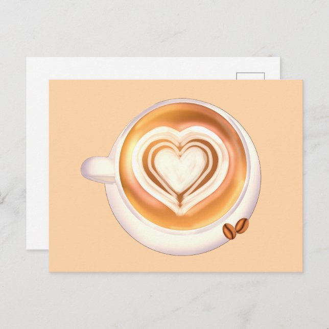 Cappuccino Coffee Postcard (Front/Back)
