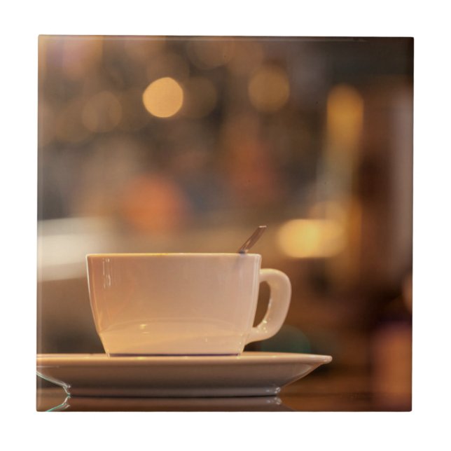 Cappuccino coffee, Venice, Italy Tile (Front)