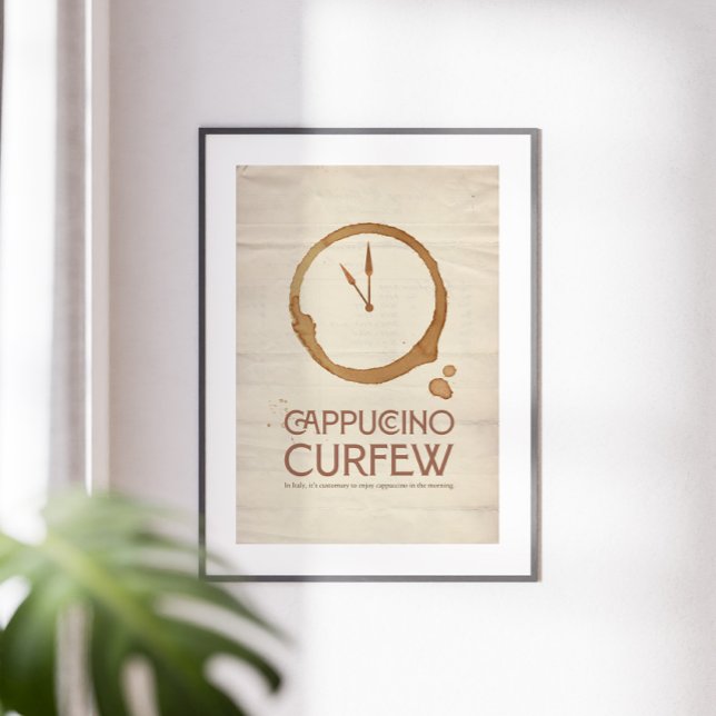 Cappuccino Curfew – 11AM Coffee Art Print (Creator Uploaded)
