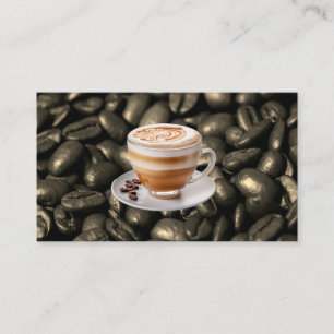 Cappuccino Drink \ Coffee Beans Business Card