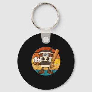 Cappuccino Ino Baseball Cute Italian Brainrot Meme Key Ring