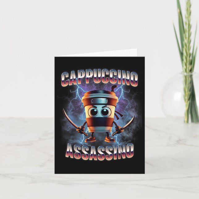 Cappuccino Ino Brainrot Italian Meme  Card (Front)