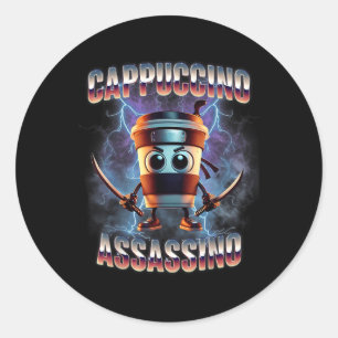 Cappuccino Ino Brainrot Italian Meme  Classic Round Sticker