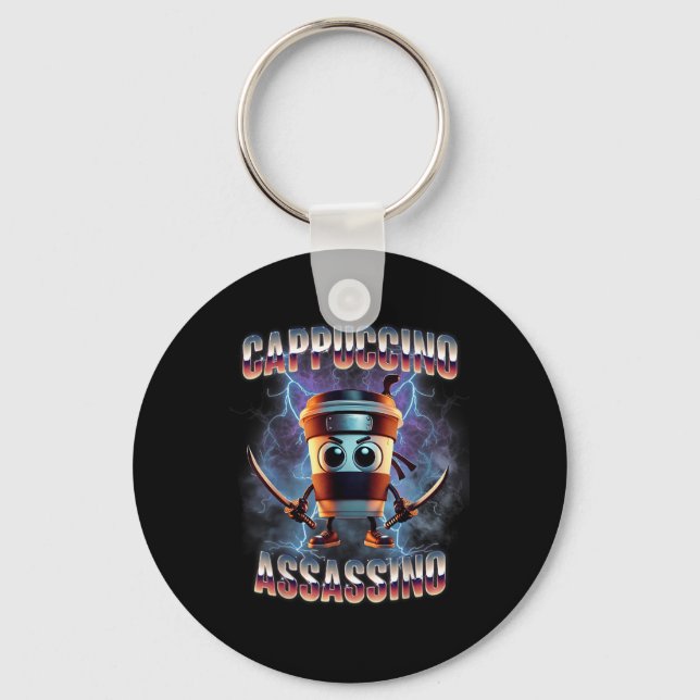 Cappuccino Ino Brainrot Italian Meme  Key Ring (Front)