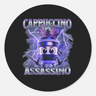 Cappuccino Ino Coffee Lovers Italian Brainrot Meme Classic Round Sticker