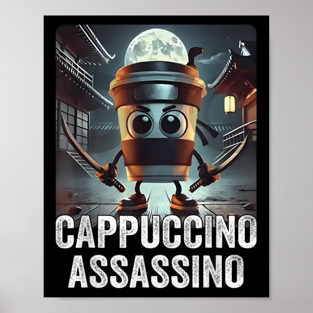 Cappuccino Ino, Italian Brainrot Meme, Espresso Me Poster (Front)
