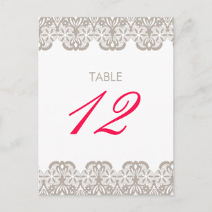 Cappuccino Lace Table Number Card