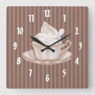 Cappuccino Square Wall Clock