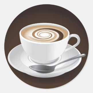 Cappuccino With Swirl Classic Round Sticker