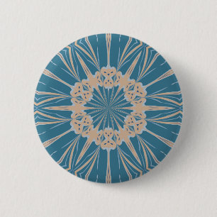 Cappuchino Blues Bold Kaleidoscope Pattern 6 Cm Round Badge