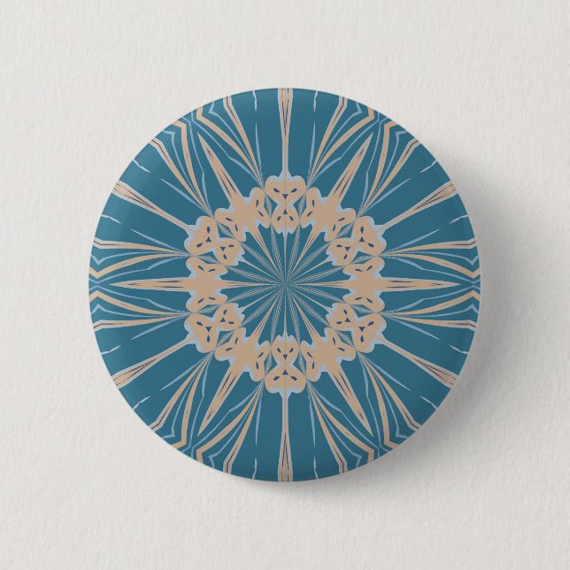 Cappuchino Blues Bold Kaleidoscope Pattern 6 Cm Round Badge (Front)