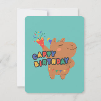 Cappy Birthday | Cute Capybara Happy Birthdday Holiday Card