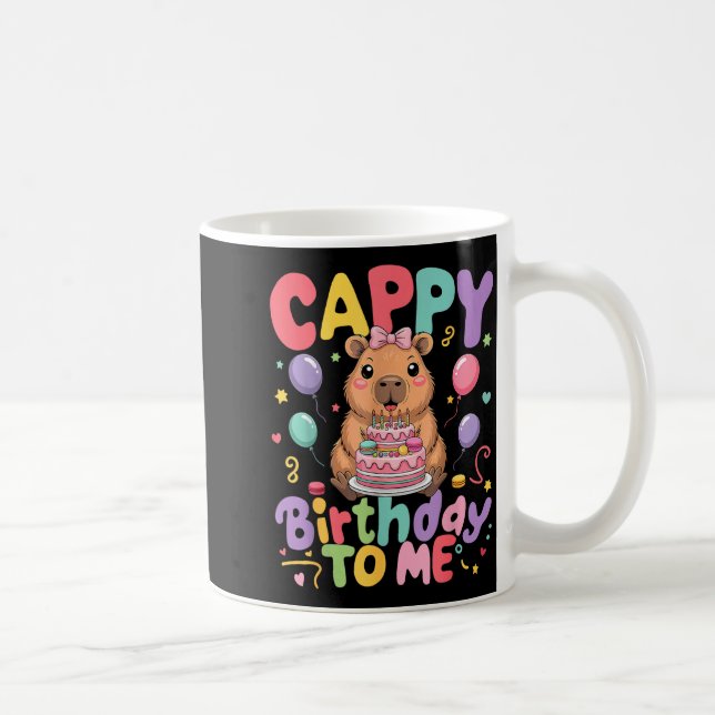 Cappy Birthday To Me Cute Capy Capybara Birthday G Coffee Mug (Right)