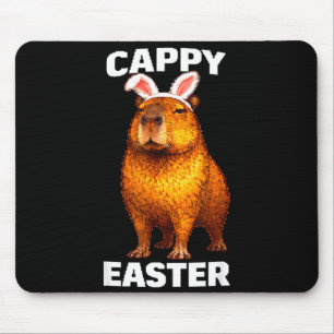 Cappy easter funny capybara bunny ears animal meme mouse pad