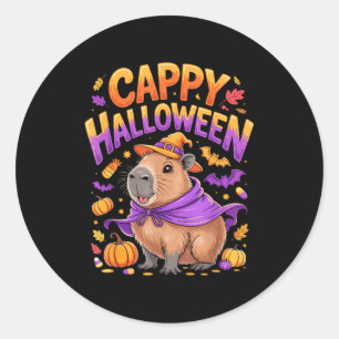 Cappy Halloween Capybara Witch  Classic Round Sticker