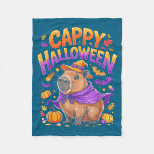 Cappy Halloween Capybara Witch  Fleece Blanket