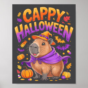 Cappy Halloween Capybara Witch Poster