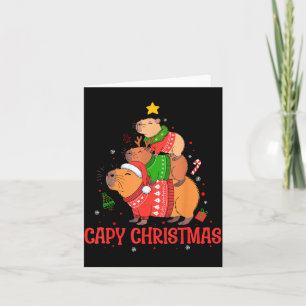 Cappy Holidays Capybara Christmas Cute Capy Xmas T Card