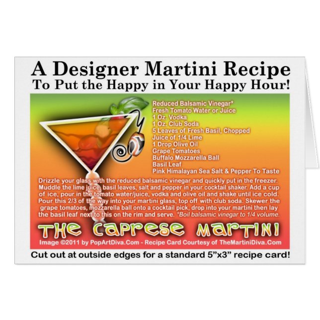 Caprese Martini Recipe Card (Front Horizontal)