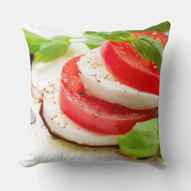 Caprese Salad. Tomato and Mozzarella slices Cushion (Front)