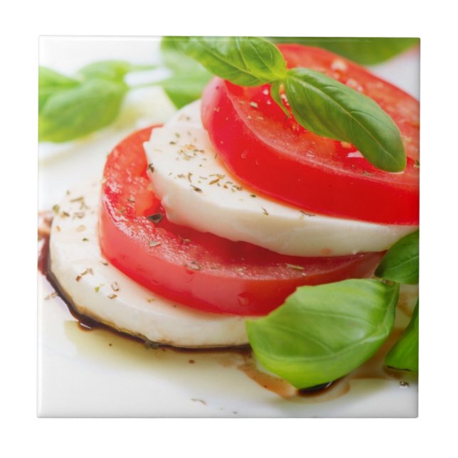 Caprese Salad. Tomato and Mozzarella slices Tile (Front)