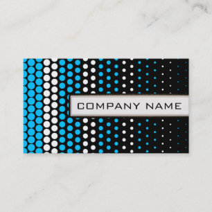 Capri and White Polka Dot Professional Business Card